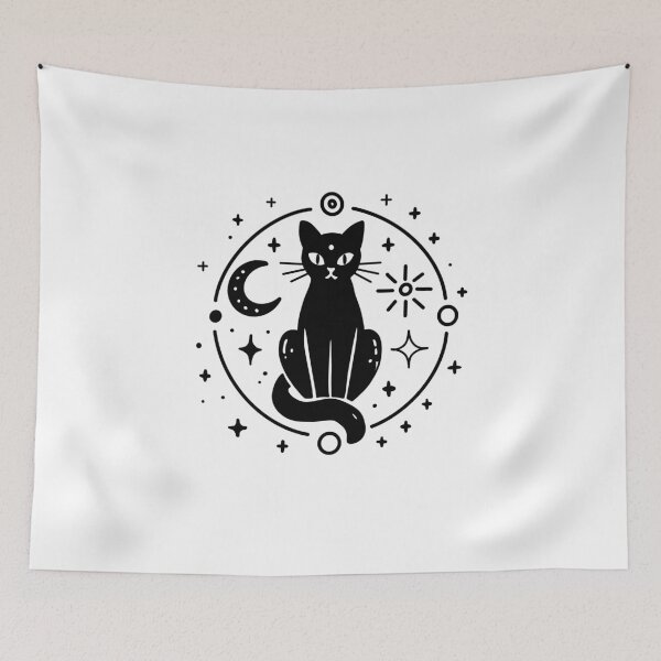 Item preview, Mystic Black Cat: Celestial Guardian designed and sold by lavavamp.