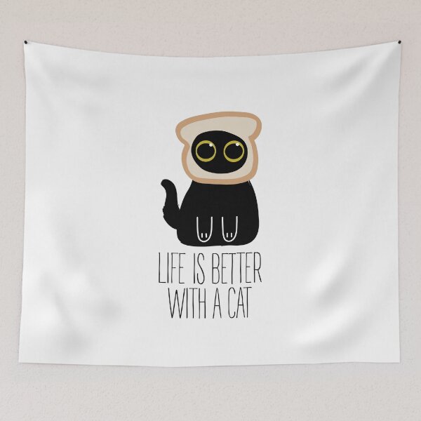 Item preview, life is better with a cat designed and sold by PAINTMONKEYS.