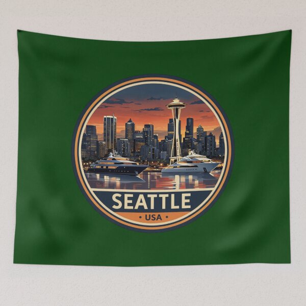 Artikelvorschau, Vintage Seattle Stadtbild entworfen und verkauft von Aise06.