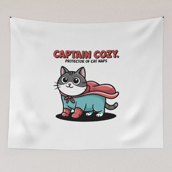 Item preview, Captain Cozy - Superhero Protector of Cat Naps designed and sold by ObjCrea123.