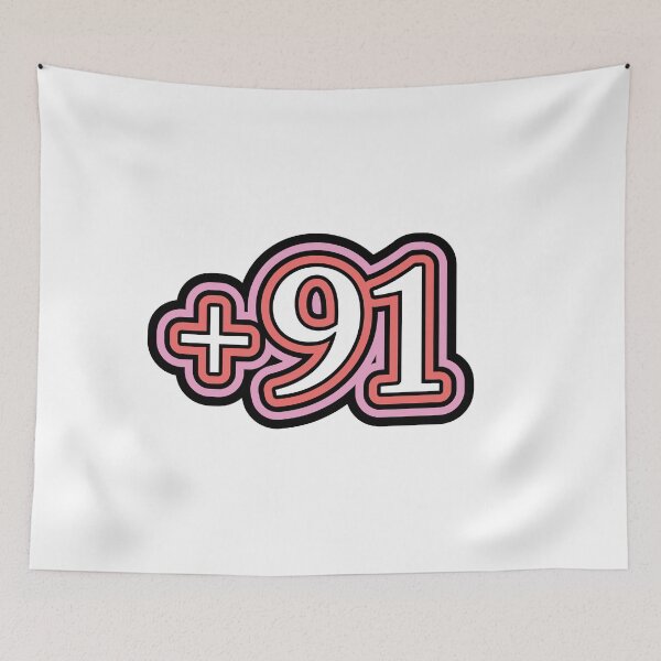 Item preview, India, +91 India Country Code in White designed and sold by ZamZamDesign.