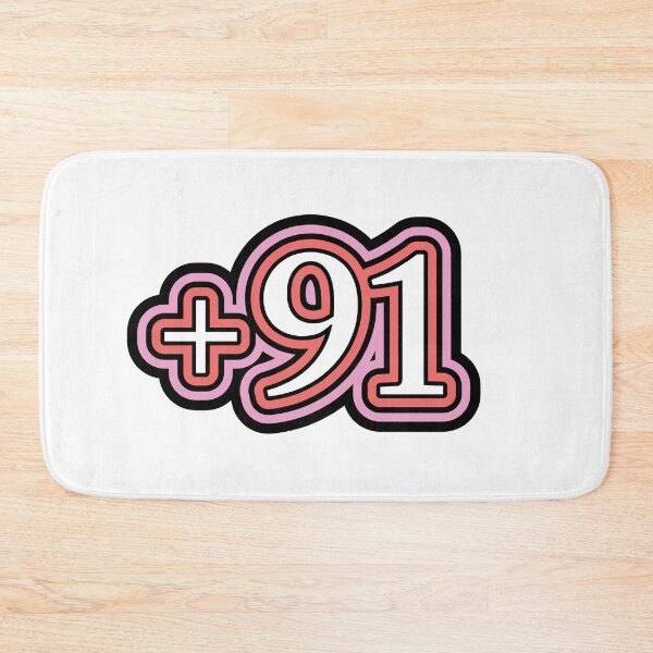 Item preview, India, +91 India Country Code in White designed and sold by ZamZamDesign.