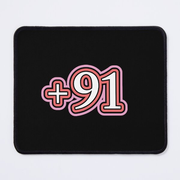 Item preview, India, +91 India Country Code in Black designed and sold by ZamZamDesign.