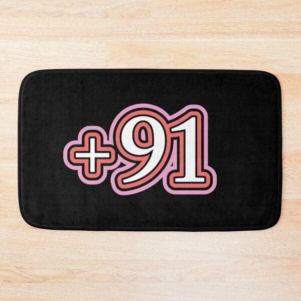 Item preview, India, +91 India Country Code in Black designed and sold by ZamZamDesign.