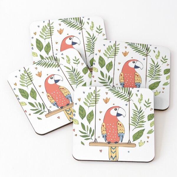 Item preview, cute parrot on a swing boho style designed and sold by Pr7em.