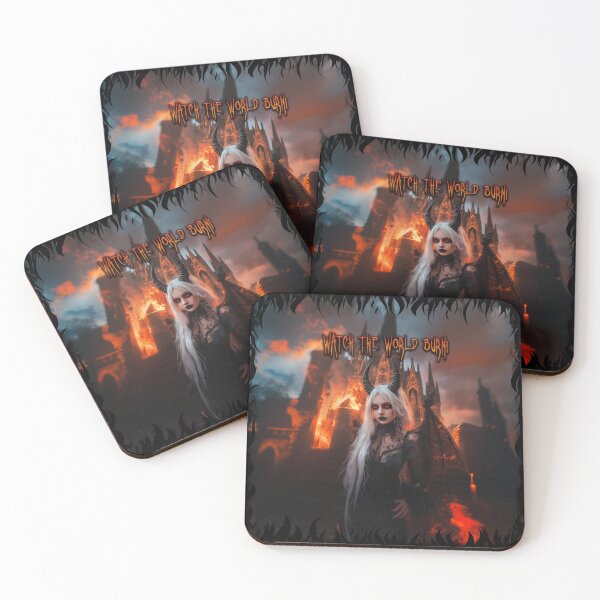 Item preview, Watch the world burn - Demonic woman in hell fire designed and sold by DarkDesign69.