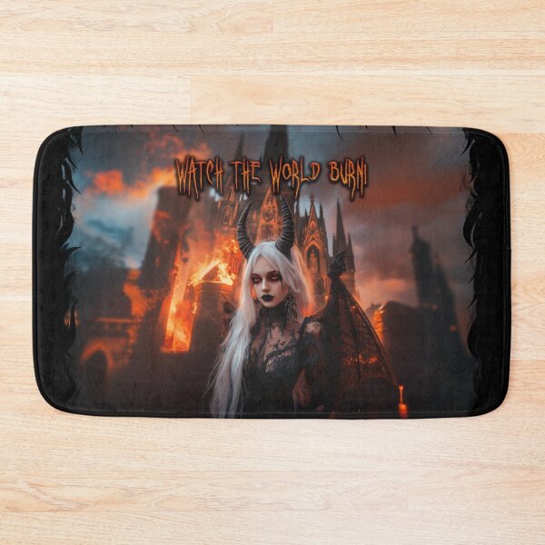 Item preview, Watch the world burn - Demonic woman in hell fire designed and sold by DarkDesign69.