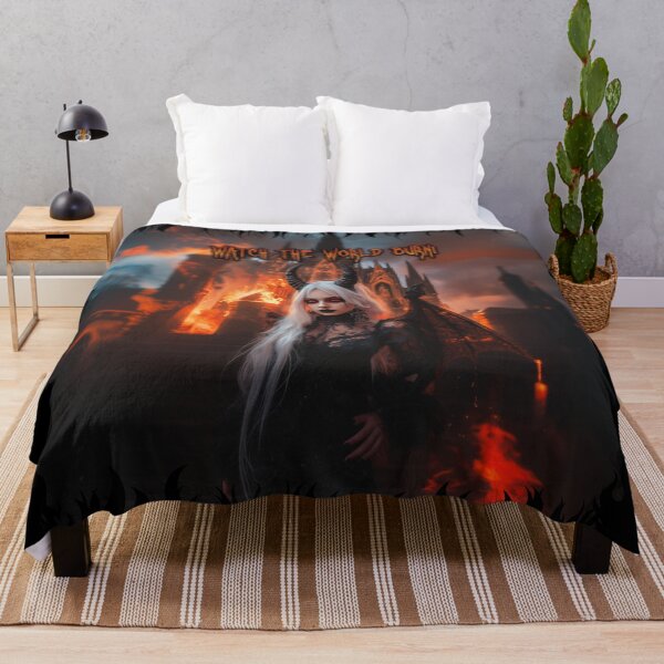 Item preview, Watch the world burn - Demonic woman in hell fire designed and sold by DarkDesign69.