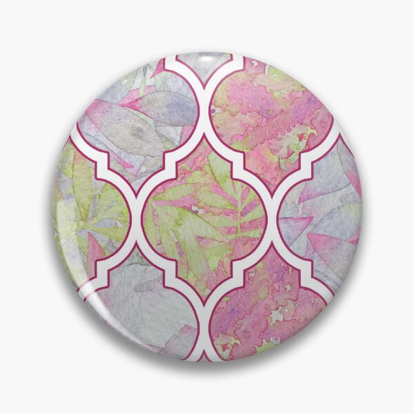 Item preview, Pink and green ogee pattern designed and sold by PP-Patterns.