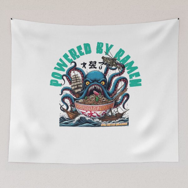 Item preview, Grumpy Kraken Eating Ramen Essential T-Shirt designed and sold by inkfluenceart.