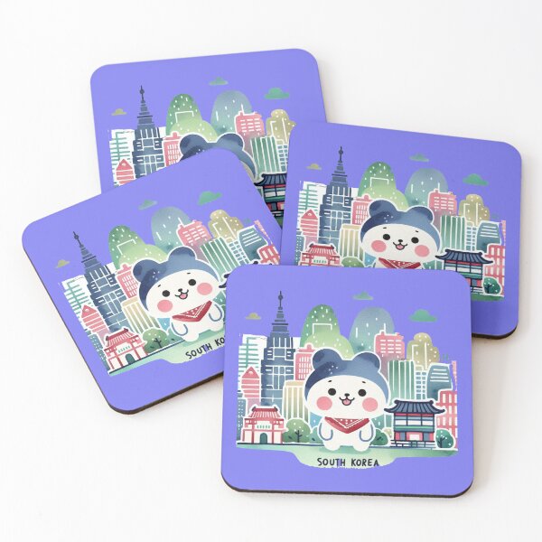 Item preview,  Ulsan South Korea Minimalist Skyline Sticker – Cute Watercolor Design,  designed and sold by PaintMeWorld.