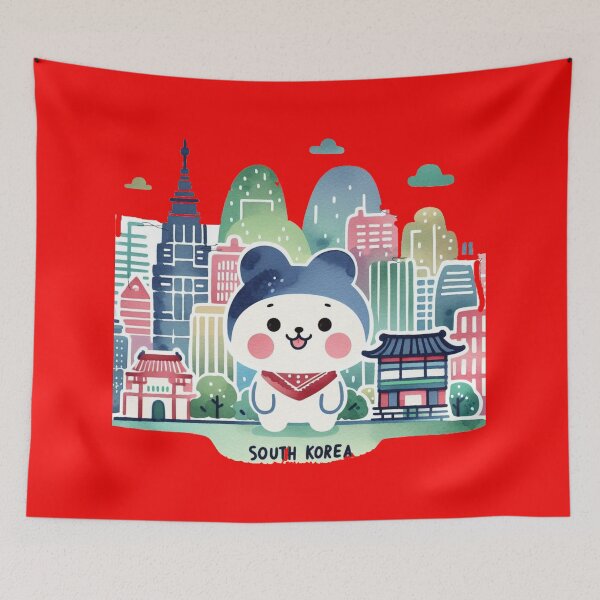 Item preview,  Ulsan South Korea Minimalist Skyline Sticker – Cute Watercolor Design,  designed and sold by PaintMeWorld.