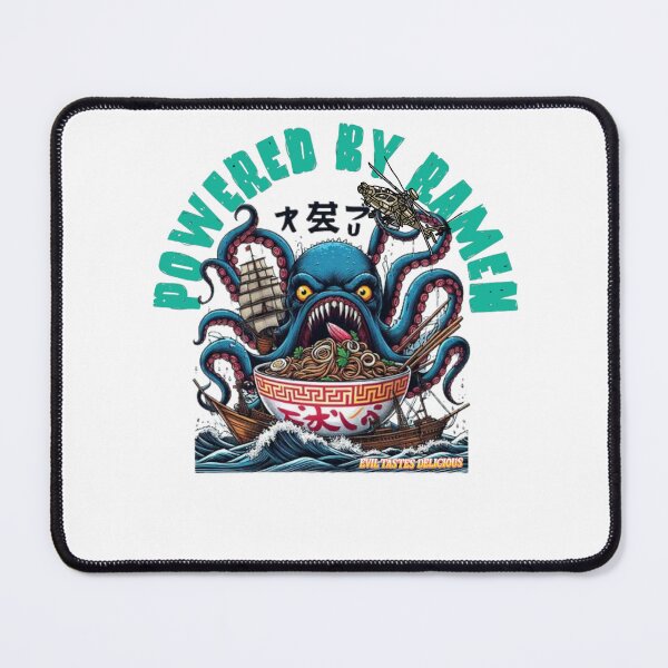 Item preview, Grumpy Kraken Eating Ramen STICKER designed and sold by inkfluenceart.