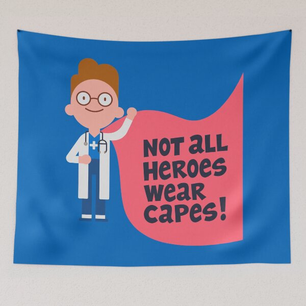 Item preview, "Doctor Hero - Not All Heroes Wear Capes | Healthcare Appreciation Gift for Medical Professionals" designed and sold by artworkathome.