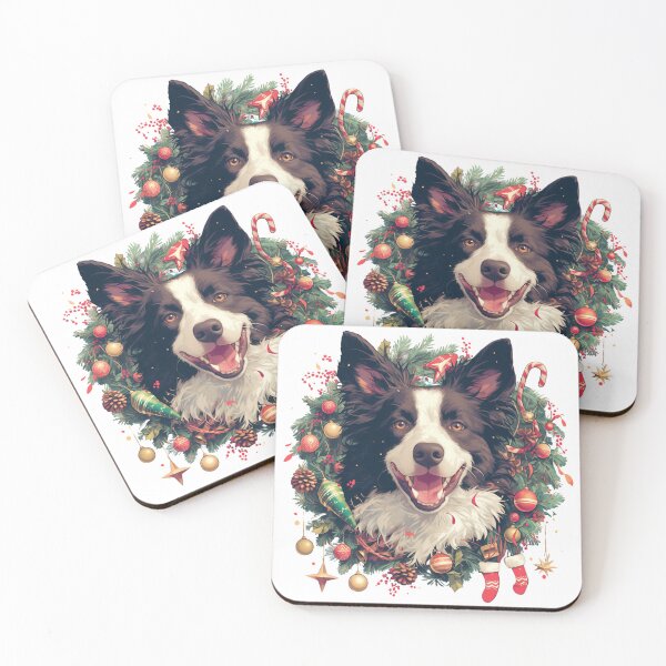 Item preview, Christmas Border Collie  designed and sold by NicolasGlowArt.