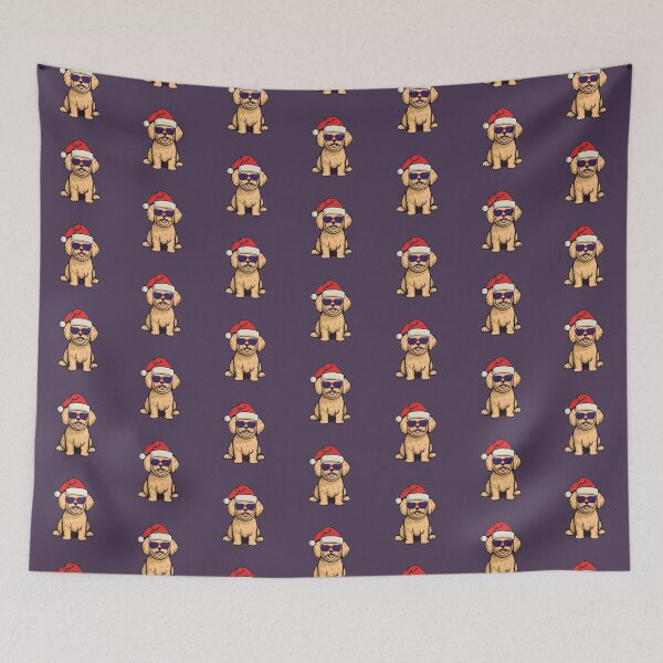Item preview, Funny poodle puppy wearing christmas hat designed and sold by Donutlovers.