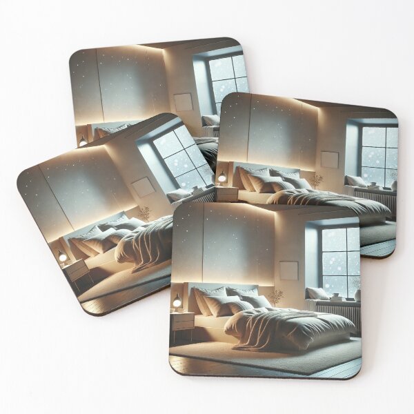 Item preview, Minimalist bedroom with a winter night theme designed and sold by Thanabordee.