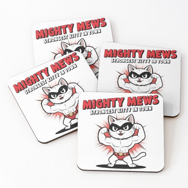 Item preview, Mighty Mews - The Muscular Superhero Cat designed and sold by ObjCrea123.
