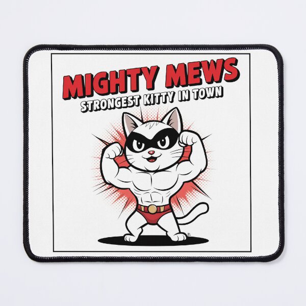 Item preview, Mighty Mews - The Muscular Superhero Cat designed and sold by ObjCrea123.