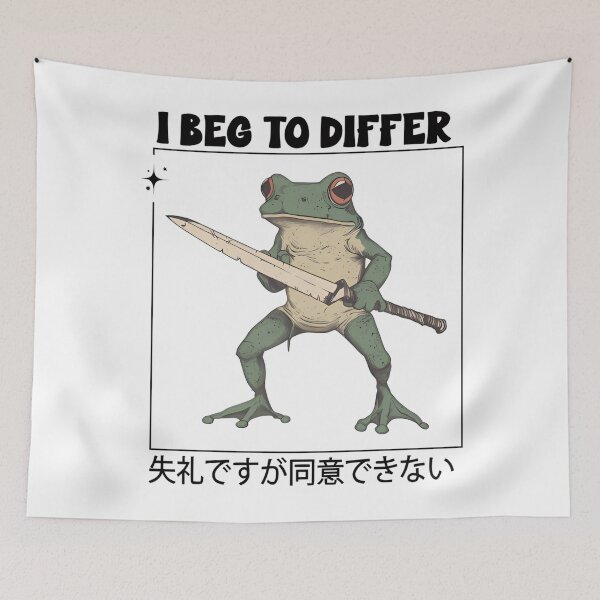 Item preview, Funny Frog Graphic I Beg To Differ Frog Japanese designed and sold by spirorinin.