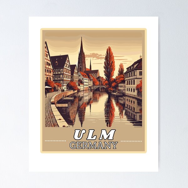 Item preview, Old Town in Ulm in Retro Style designed and sold by MaateoDesign.