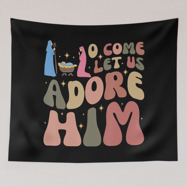Item preview, O Come Let Us Adore Him Groovy Christmas Jesus Christian designed and sold by Arfurneauxt.