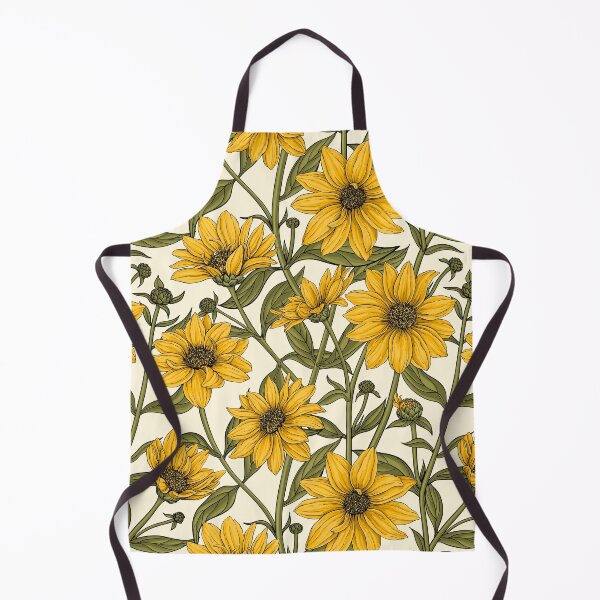 Item preview, Sunroot, wild sunflower in yellow, green and off white designed and sold by Katerina Mitkova Kirilova.