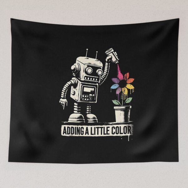 Item preview, Colorful Robot Art - Futuristic T-Shirt Design designed and sold by gittuska11.