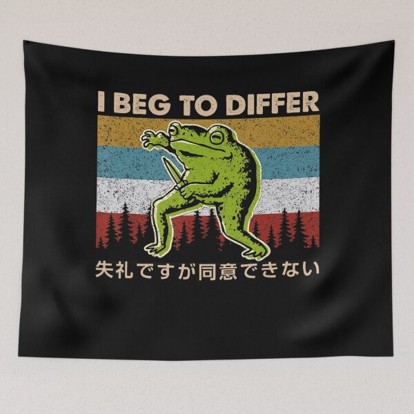 Item preview, I Beg To Differ Frog Japanese Amphibian Frog Humor Joke designed and sold by spirorinin.