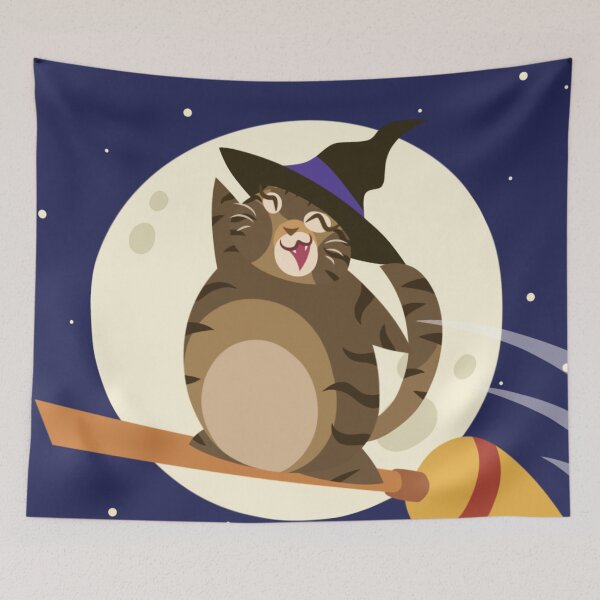Item preview, Picles the Cat: Witchy Ride designed and sold by Kyna Arts.