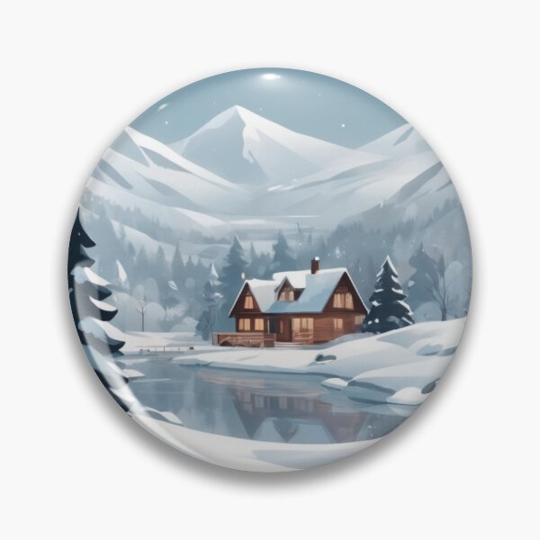 Item preview, Snowy Winter Forest Cabin designed and sold by DropTShop.