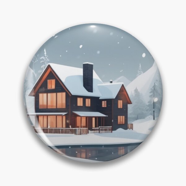 Item preview, Snowy Winter Forest Cabin designed and sold by DropTShop.