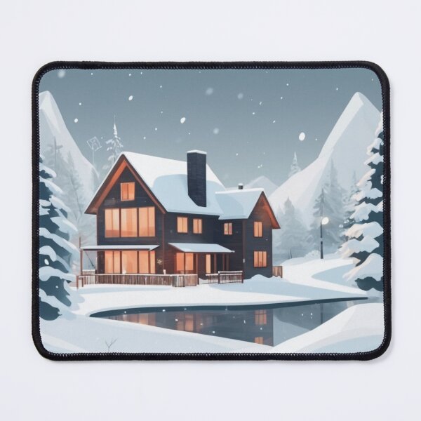 Item preview, Snowy Winter Forest Cabin designed and sold by DropTShop.