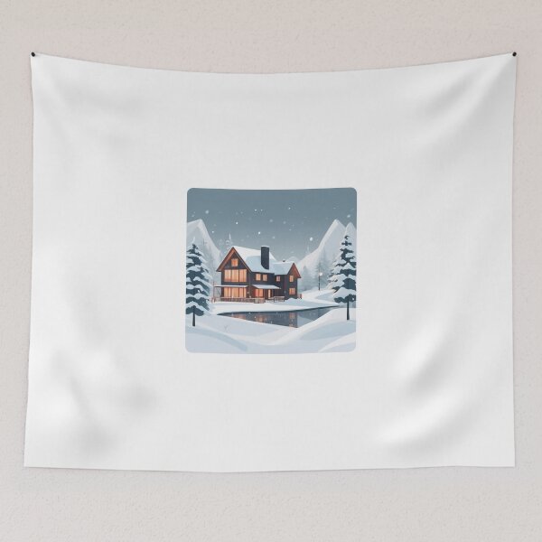 Item preview, Snowy Winter Forest Cabin designed and sold by DropTShop.