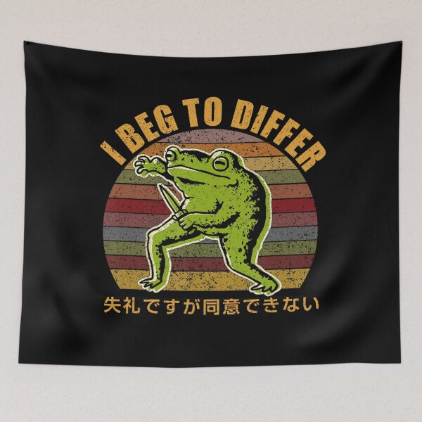 Item preview, I Beg To Differ Frog Japanese Art Amphibian Frog Quote designed and sold by spirorinin.