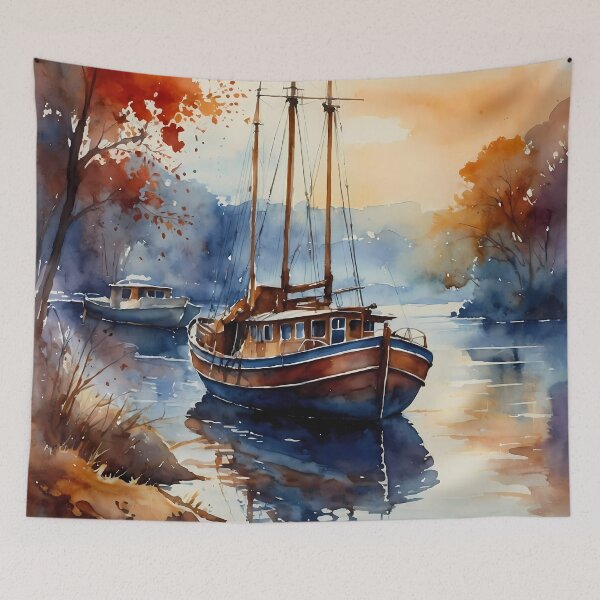 Item preview, Sailboats on a Quiet Autumn Lake designed and sold by Vitalka-uk.