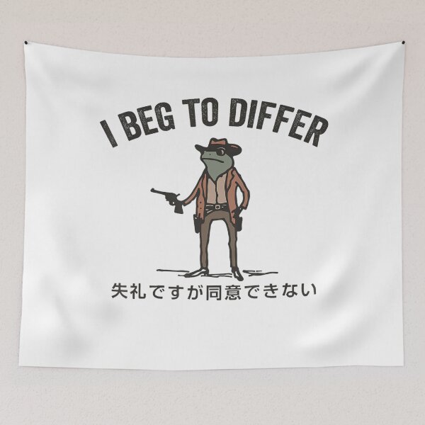 Item preview, I Beg To Differ Frog Japanese Cowboy Funny Meme designed and sold by spirorinin.