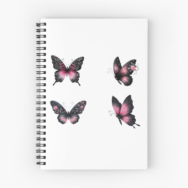 Item preview, Pink and black butterfly set designed and sold by EmeraldeaArt.