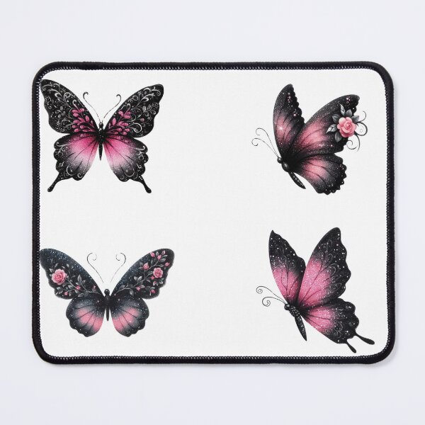 Item preview, Pink and black butterfly set designed and sold by EmeraldeaArt.
