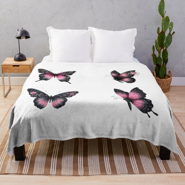 Item preview, Pink and black butterfly set designed and sold by EmeraldeaArt.