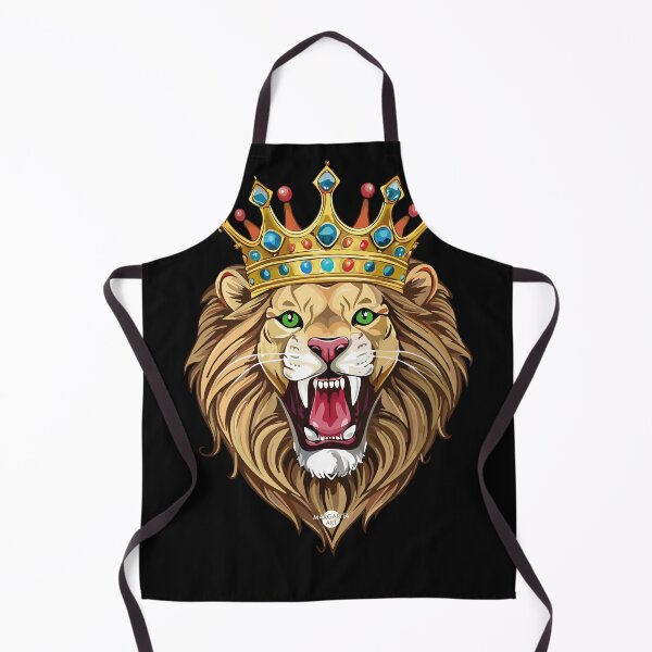 Item preview, 04 Lion King roaring lion head golden crown gemstones green eyes designed and sold by Margarita-Art.