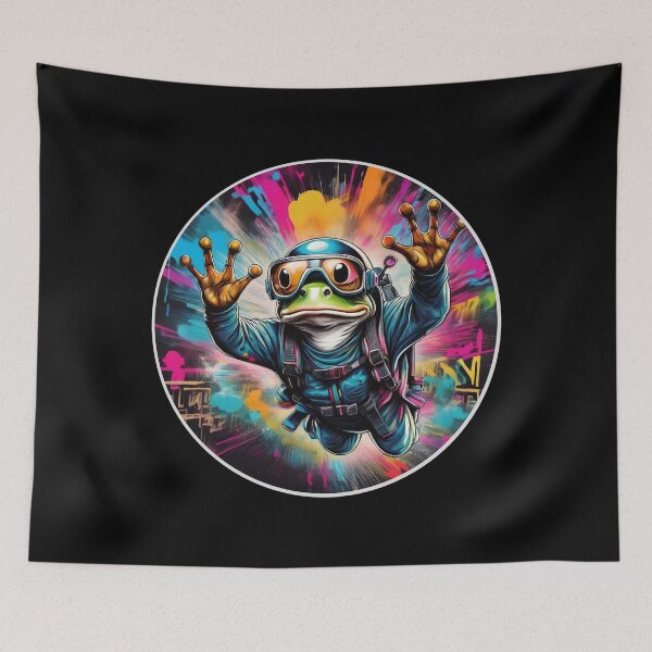 Item preview, Graffitti Sky diving Frog designed and sold by Boxing Kangaroo Retail Company.