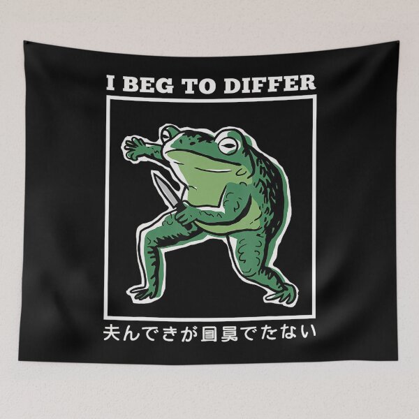 Item preview, I Beg To Differ Frog Japanese Funny Meme designed and sold by spirorinin.