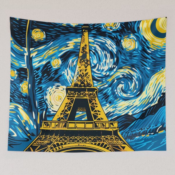 Item preview, Starry Night in Paris Vincent Van gogh Starry Night Eiffel Tower  designed and sold by Vangoholic.