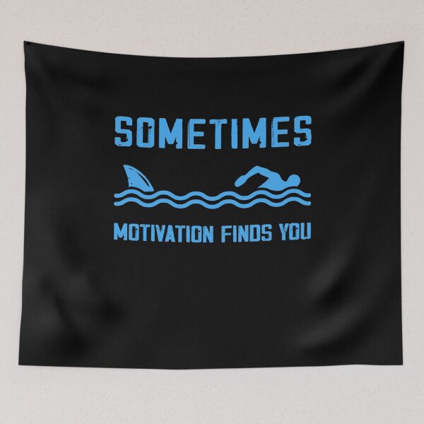 Item preview, Motivation Finds You Funny Swimmer Swimming Sharks designed and sold by Rahjihan.