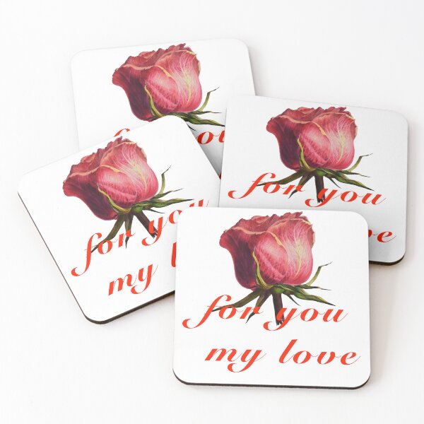 Item preview, Rose with the inscription "For you my love" on a black background designed and sold by Zayferd Art Gallery.