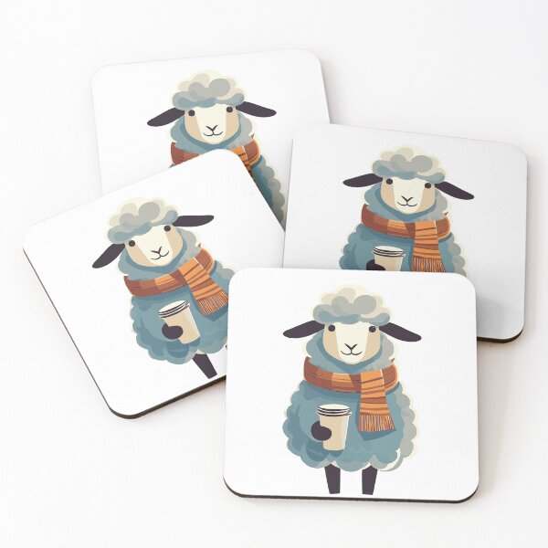 Item preview, Schaf mit Schal – Gemütlich und Stilvoll designed and sold by BysonDesigns.