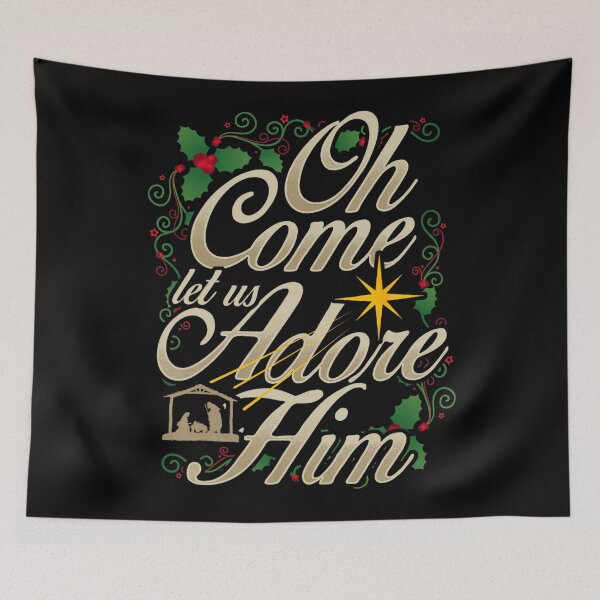 Item preview, Oh Come Let Us Worship Him Christmas Nativity Scene Christmas designed and sold by Arfurneauxt.