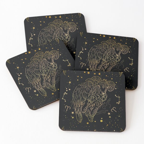 Item preview, Aries sign astrology gold and black designed and sold by asamijess.