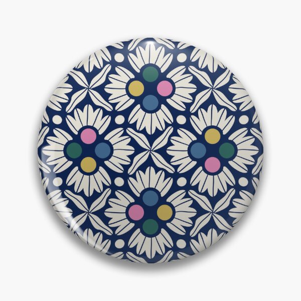 Item preview, Retro Floral Tiles - Blue designed and sold by marialindemann.